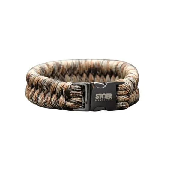 Paracord black 20mm camo brown fishtail